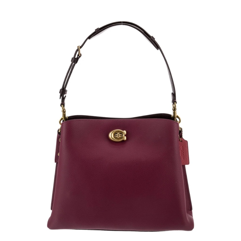 WILLOW Shoulder Bag in Color purple with Gold Hardware